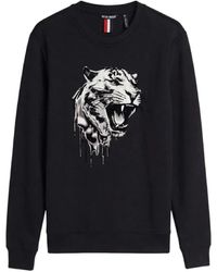 Antony Morato - Hoodies & Sweatvesten ,Zwart ,Katoen Sweatshirt Met Ronde Hals - Lyst