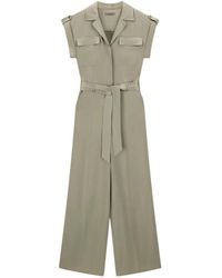 Guess - Jumpsuits & Playsuits ,Groen ,Satijn Flora Riemenoverall Van Satijn - Lyst