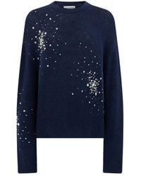 Des Phemmes - Rundhals-Pullover Mit Zierkristallen - Lyst