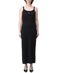 Alexander Wang - Kleedjes ,Zwart ,Polyester Zwart Mesh Gebreide Maxi Jurk - Lyst