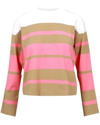 Kaos - Hoodies & Sweatvesten ,Veelkleurig ,Katoen Gestreepte Katoenen Ronde Hals Sweaters - Lyst