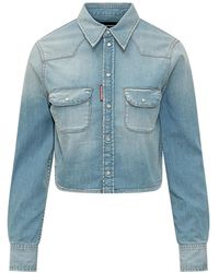 DSquared² - Overhemden ,Blauw ,Katoen Mini Western Shirt - Lyst