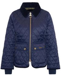 Barbour - Jassen ,Blauw ,Leer Beadnell Fitted Quilted Jacket - Lyst