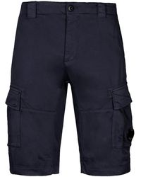 C.P. Company - Stretch sateen cargo shorts mit verstärkten gürtelschlaufen und mehreren taschen - Lyst