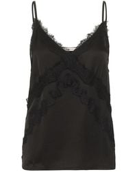 Gestuz - Zwarte Kant Slip Top Blouse - Lyst