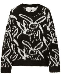 MSGM - Round-Neck Knitwear - Lyst