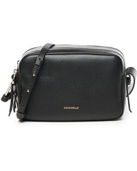 Coccinelle - Schwarze Leder-Schultertasche Mit Reißverschluss - Lyst