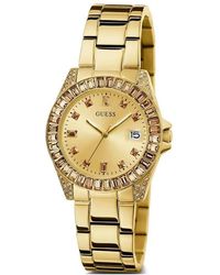 Guess - Accessoires ,Geel ,Horloge Met Stalen Armband - Lyst
