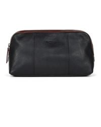 Howard London - Schwarze Leder Herren Kulturbeutel - Lyst