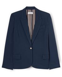 mötivi - Single-Breasted Blazer Met Gestreepte Binnenvoering - Lyst