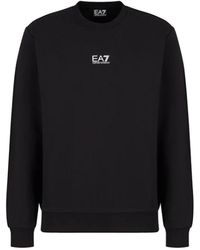 EA7 - Hoodies & Sweatvesten ,Zwart ,Zwarte Sweater Collectie - Lyst