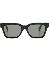 Retrosuperfuture - Zwarte Vierkante Frame Zonnebril Logo Print - Lyst