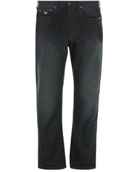 Prada - Katoenen Straight Leg Jeans Met Metalen Details - Lyst