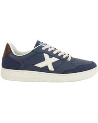 Munich - Schoenen ,Blauw ,Leer Leren Sneaker Met Polyurethaan Materiaal - Lyst
