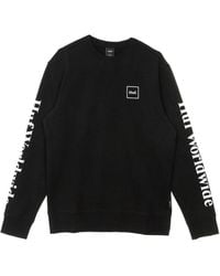 Huf - Schwarzer Crew Neck Sweatshirt Essentials - Lyst