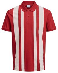 Jack & Jones Polo Verticaal Gestreepte - Rood