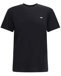 DSquared² - Tops ,Zwart ,Katoen Iconisch Katoenen T-Shirt Met Geribbelde Hals - Lyst
