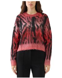 Just Cavalli - Truien & Vesten ,Roze ,Wol Zebra Print Trui Rood Zwart - Lyst