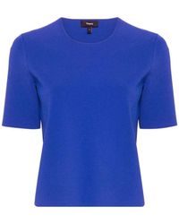 Theory - Elektrisch Blauwe Scuba T-Shirt - Lyst