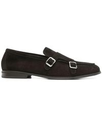 Doucal's - Braune wildleder monk strap loafers - Lyst