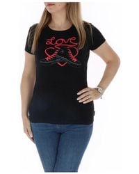 Converse - Tops ,Zwart ,Katoen Liefde Hart Tee Zwart Print - Lyst