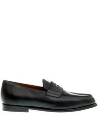 Doucal's - Blaue leder loafer schuhe - Lyst