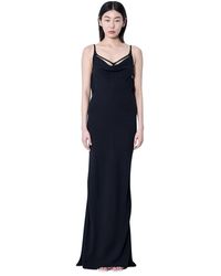 Mugler - V-Ausschnitt Maxikleid Mit Rückenriemen - Lyst