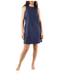 Marella - Blau Baumwollpopeline Kurzes Kleid - Lyst