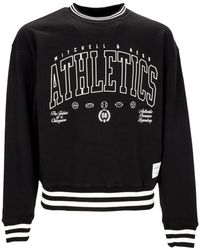Mitchell & Ness - Hoodies & Sweatvesten ,Zwart ,Katoen Zwarte Crewneck Sweatshirt Zachte Pasvorm - Lyst