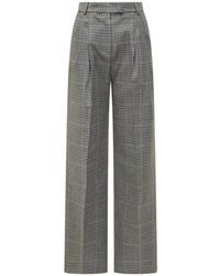 Des Phemmes - Hoge Taille Glen Check Wijde Broek - Lyst
