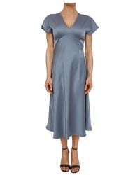 Marella - Kleedjes ,Blauw ,Polyester Abito Grigio - Lyst