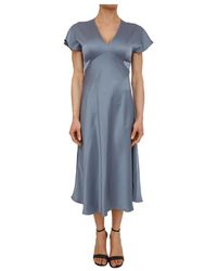 Marella - Kleedjes ,Blauw ,Polyester Abito Grigio - Lyst
