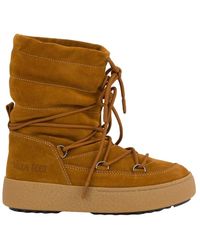 Moon Boot - Schoenen ,Bruin ,Leer Winterlaarzen Voor Stijlvolle Outfits - Lyst
