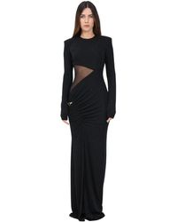 Just Cavalli - Lange Zwarte Jurk Met Cut-Out Detail - Lyst