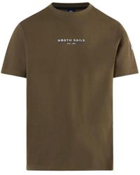 North Sails - Tops ,Groen ,Katoen Essential Cotton Logo T-Shirt - Lyst
