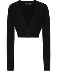 Dolce & Gabbana - Tief Ausgeschnittener Cardigan Aus Wolle - Lyst