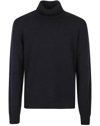 Zanone - Truien & Vesten ,Blauw ,Wol Blauwe Wollen Coltrui Dolcevita - Lyst