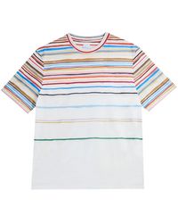 Paul Smith - Tops ,Veelkleurig ,Katoen T-Shirt Righe Il Cairo - Lyst