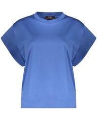 Moorer - Tops ,Blauw ,Katoen Katoenen T-Shirt - Lyst