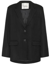 My Essential Wardrobe - Zwarte Blazer Jas Met V-Hals - Lyst