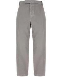 Thom Browne - Broeken ,Grijs ,Katoen Chino's Met Persvouw En Taps Toelopende Pijpen - Lyst