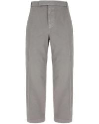 Thom Browne - Broeken ,Grijs ,Katoen Chino's Met Persvouw En Taps Toelopende Pijpen - Lyst