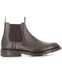 Tricker's - Braune chelsea flache schuhe espresso - Lyst