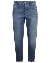 Brunello Cucinelli Slim Fit Jeans - - Heren - Blauw