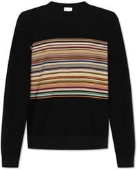 Paul Smith - Truien & Vesten ,Zwart ,Wol Wollen Trui Met Ronde Hals - Lyst
