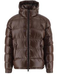 Herno - Jassen ,Bruin ,Nylon Polar Tech Down Jacket Met Capuchon - Lyst