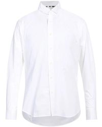 Aquascutum - Camicia bianca in cotone vestibilità regular ricamata - Lyst