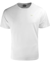 EA7 - Tops ,Wit ,Katoen Core Lady Stretch Katoenen T-Shirt Met Ronde Hals - Lyst