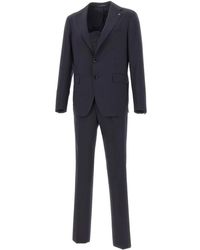 Tagliatore - Kostuums ,Blauw ,Wol Single-Breasted Pak - Lyst
