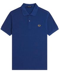 Fred Perry - Tops ,Blauw ,Katoen Klassieke Effen Poloshirt - Lyst